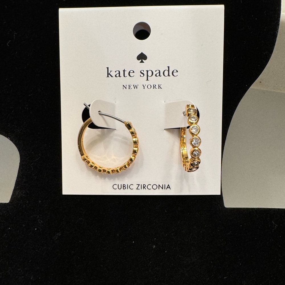❤️Kate Spade ♠️ Hoop Earrings Cubic Zirconia (for pierced ears)